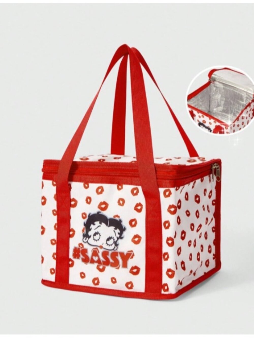 Betty Boop Insulated Lunch Bag Tote Red Lips Cartoon Handbag
